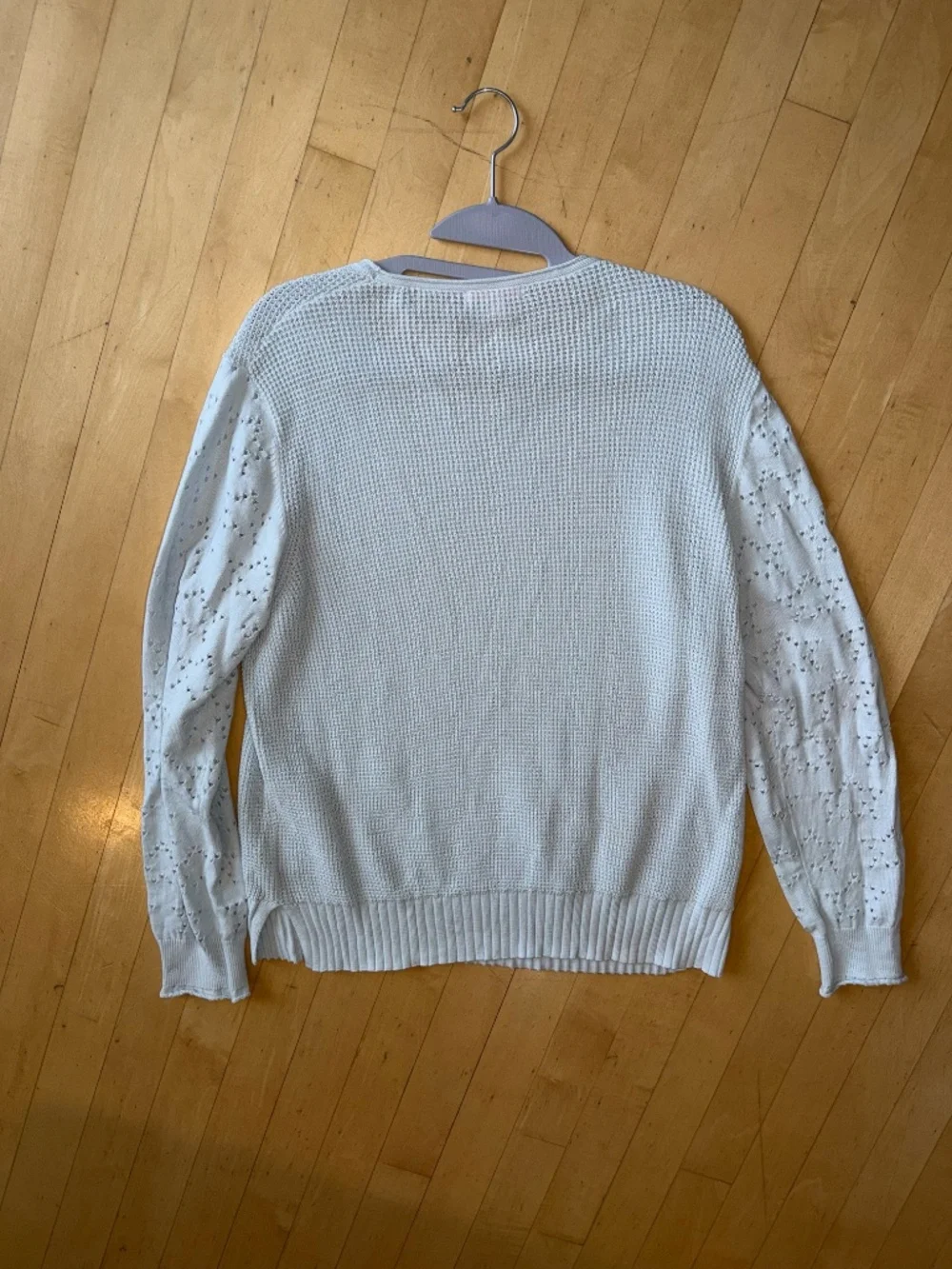 Lisa Todd Blue Mist thermal weave, star sleeve sweater, M, CB2645 - Picture 3 of 4